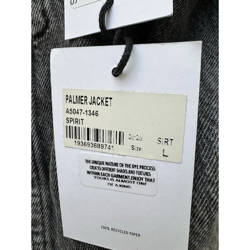 Agolde Womens Palmer Cropped Oversized Denim Jacket, Space Spirit NWT! - Picture 8 of 8